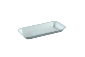 Bandeja Hot Dog 4 x 8 1/2 Blanca de Poliestireno x 25 Unidades