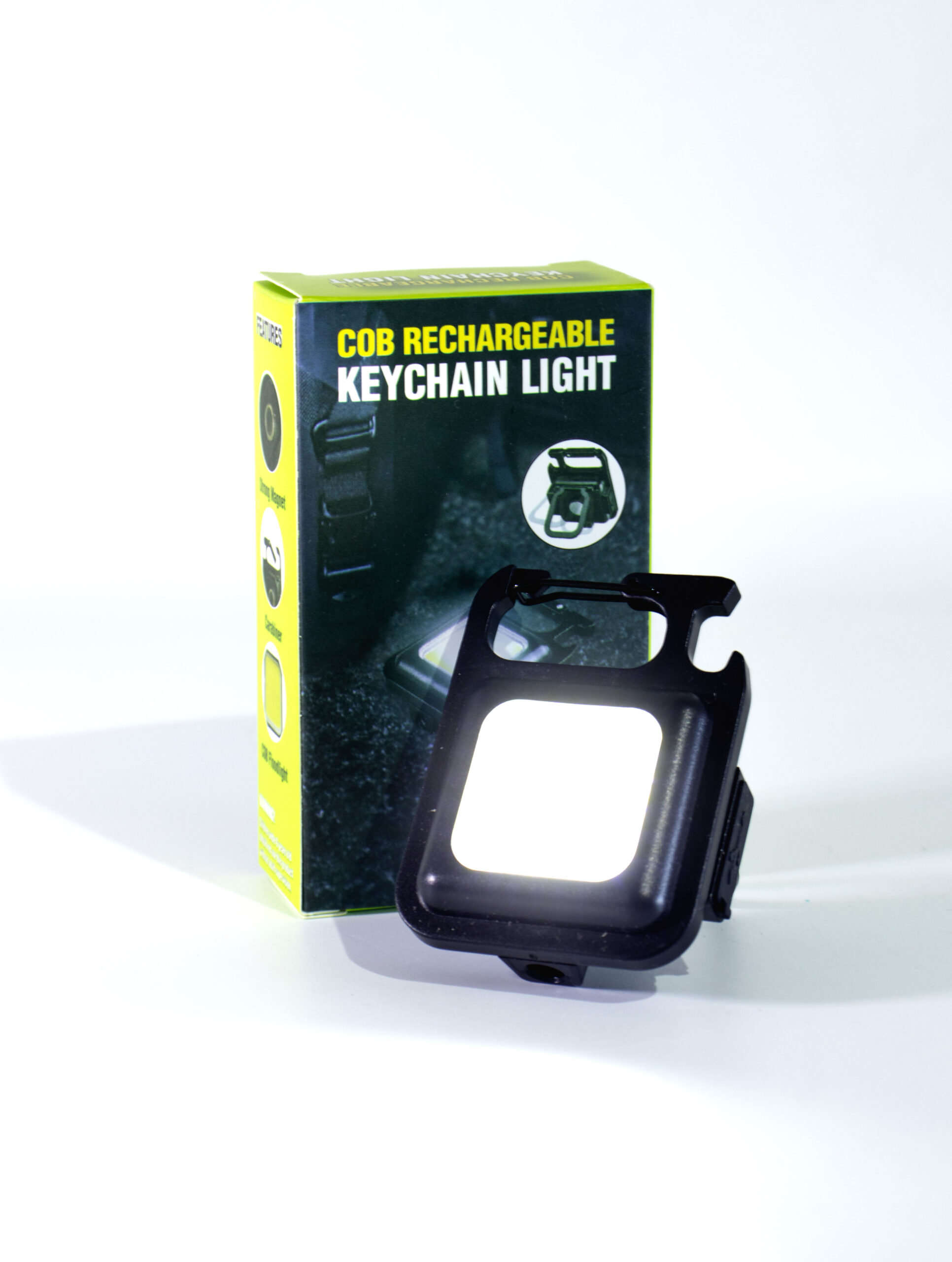 Mini Lámpara LED COB Recargable para Llavero con Imán Fuerte y Soporte - Luz de Bolsillo Portátil para Emergencias y Uso Diario