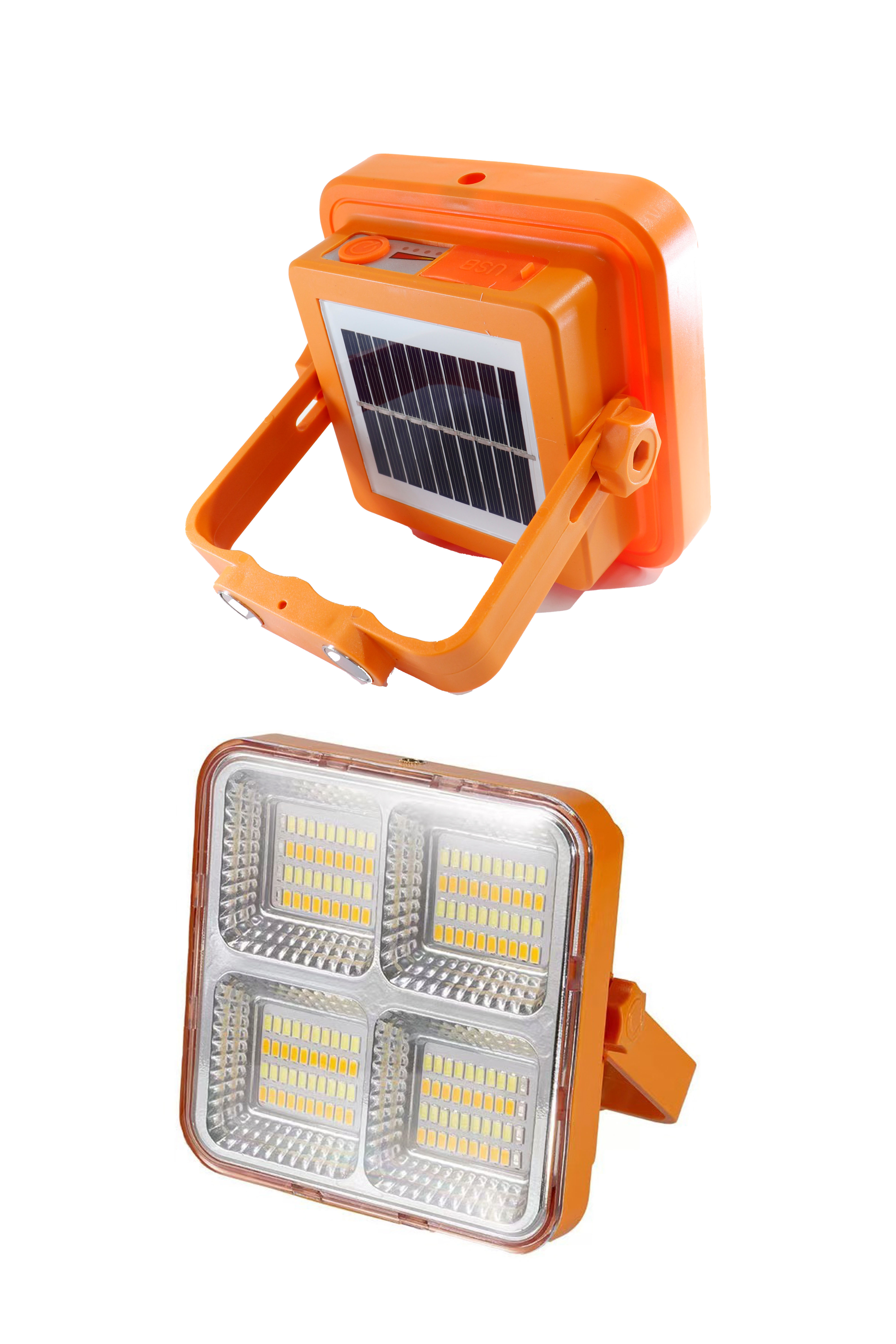 Horoz Turbo Solar Mobil Reflector - Foco LED Portátil Recargable con Panel Solar