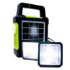 Lámpara Solar LED Portátil Recargable con Panel y Linterna Lateral Integrada