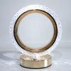 Lámpara de Mesa LED Circular de Cristal y Dorado - Diseño Moderno y Elegante para Mesita de Noche y Sala de Estar