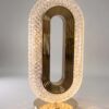 Lámpara de Mesa LED Ovalada de Cristal y Dorado - Diseño Moderno de Lujo para Sala de Estar y Dormitorio