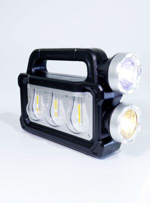 Linterna de Búsqueda LED Solar Multifuncional con 2 Focos, Luz Lateral y COB Recargable - Alta Potencia para Exteriores y Emergencias