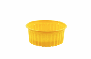 : Tarrina Redonda Amarilla BOPP 1/5 Litro Reutilizable - Paquete de 50 Unidades para Alimentos y Porciones Individuales