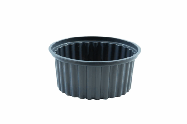 Tarrina Redonda Gris Plomo BOPP 1/5 Litro Reutilizable - Paquete de 50 Unidades para Alimentos y Porciones Individuales